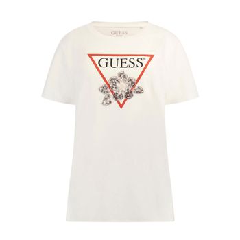 Guess.. Camiseta Flower Bling Easy Blanca W5YI38 I3Z14-G011