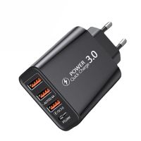 cargador de pared de carga rapida scp fcp dual usb-ausb-c pd30 qc40qc30 de 30w y 4 puertos con enchufe europeo para