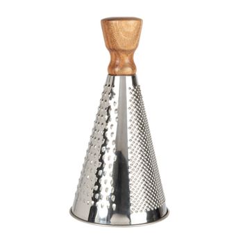 Rallador de acero inoxidable y madera de acacia