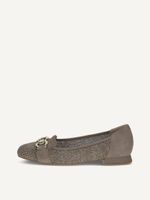caprice slipper brown made of leather and synthetic with trapeze heel size 41