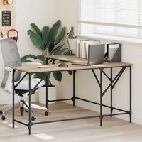 mesa de escritorio   escritorio de despacho  escritorio madera de ingenieria roble sonoma 149x149x75 cm cfw297720