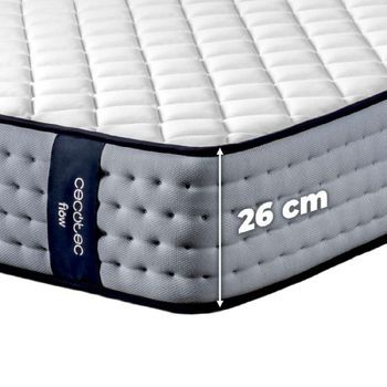 Colchón Viscoelástico Y Muelles Ensacados Flow 6700 Hybrid 135x190. Multicapa, Altura 26cm, Firmeza Alta