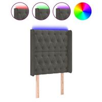 cabecero cama con led  panel de cabecera de terciopelo gris oscuro 83x16x118128 cm