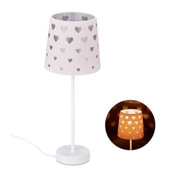 Lámpara De Noche Para Niños Con Corazones Blanco