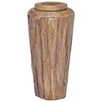 jarron decorativo de madera maciza de teca 40x80 cm vidaxl