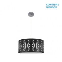 colgante katerina 2xe27 cromomadera negra regx50x50 cm
