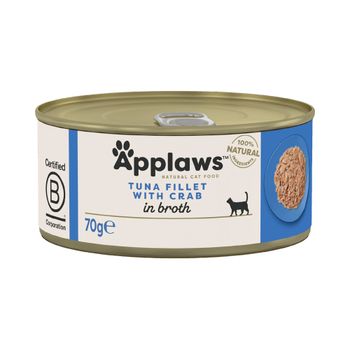 Applaws en caldo 24 x 70 g latas para gatos - Pack Ahorro - Atún con cangrejo