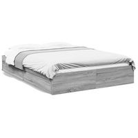cama con cajones madera ingenieria gris sonoma 150x200 cm