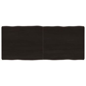 Tablero Mesa Madera Tratada Borde Vivo Marrón 120x50x(2-6) Cm Vidaxl