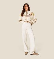twinset para mujer 262tt2510 pantalones rectos de bull blanco 26 casual algodon