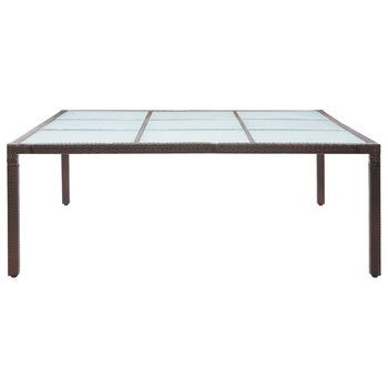 Mesa De Comedor De Jardín | Mesa De Exterior Ratán Sintético Marrón 200x200x74 Cm