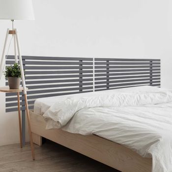 Dhome Cabecero De Madera Reciclada Dm Para Camas De 190 Estilo Japones Con Patas Dual Dividido En 2 Piezas Cama Palet Herrajes Incluidos (190cm Dual, Gris Sólido)
