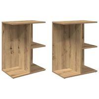 mesita noche 2 uds madera ingenieria roble artisan 465x29x61cm vidaxl
