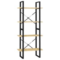 estanteria de 4 niveles madera maciza de pino marron 60x30x140 cm