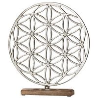 gilde figurita decorativa flor de la vida sobre base de madera h 36 cm