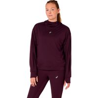 asics nagino winter hoodie camiseta de running - rojo vino