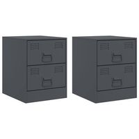 juego de 2 mesitas de noche - mesillas gris antracita 345x39x44 cm mc5553