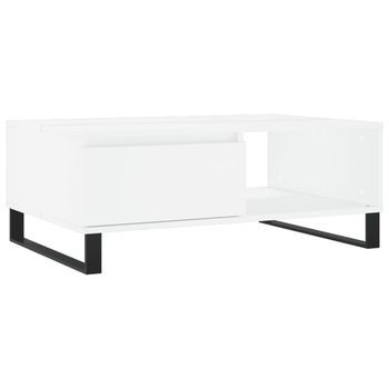 Mesa De Centro Madera De Ingeniería Blanco 90x60x35 Cm Vidaxl