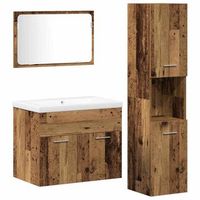 juego de muebles de bano 4 uds marron 60 x 385 x 46 cm vidaxl