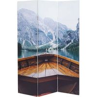 biombo separador de ambientes 3 paneles 180x121cm barco en el lago par04045