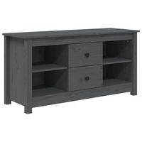 mueble de tv de madera maciza de pino gris 103x365x52 cm vidaxl