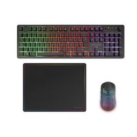 mars gaming mcpwx combo gaming inalambrico tecnologia dualpro link 24gpro teclado completo frgb con control multimedia  raton rgb 3200dpi  alfombrilla antideslizante 360x260mm combo pc