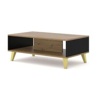 mesa de centro ravenna pb 90x60x43 crema  negro  dorado