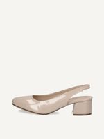 caprice sling pumps beige made of leather with trapeze heel size 39