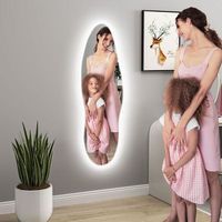 espejo de pared de vidrio templado homcom 120x40 cm transparente