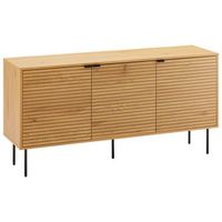 aparador de madera natural de 3 puertas 150cm stinna