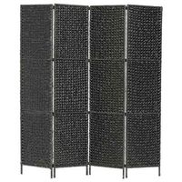 biombo divisor 4 paneles jacinto de agua negro 154x160 cm vidaxl