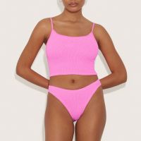 hunza g strap stretch-seersucker bikini