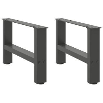 Patas Para Mesa De Centro Antracita (2 Unidades, 50 X 30-31 Cm, Acero) Vidaxl