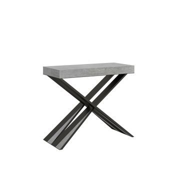 Consola Extensible 90x40/196 Cm Diago Small Premium Estructura De Cemento Antracita