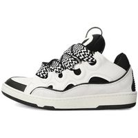 lanvin deportivas moda curb leather sneakers white black para hombre