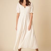 nobodys child flossie plain cotton-seersucker dress - uk 12