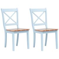 sillas comedor 2 uds madera maciza caucho gris y madera claro vidaxl