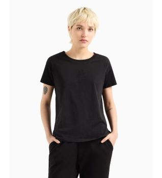 A|X Armani Exchange para mujer. XW000830AF10356UC001 Camiseta de manga corta negro (M), Casual, Algodón
