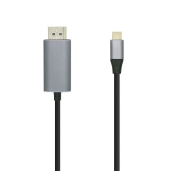 Aisens Cable USB-C a DisplayPort Macho/Macho 0.8m Plateado/Negro