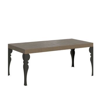 Mesa Extensible Paxon Premium 90/246x90 Cm En Gris Tórtola Con Patas Antracita