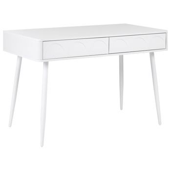 Escritorio Minimalista Para Oficina En Casa Con Cajones De Aglomerado 120 X 60 Cm Blanco Eslane