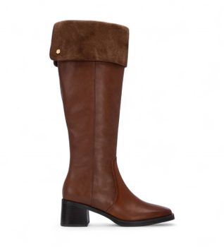 Carmela para mujer. 16269101-CAMEL Botas de Piel 162691 marrón (38), 3 a 5cm, Cremallera, Casual, Clásico