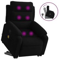 sillon reclinable de masaje elevable terciopelo negro vidaxl