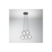 lampara colgante metalica cube color negro mate perenz - 5 lamparas g9