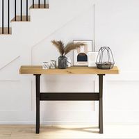 mesa consola noain patas en x madera maciza pino 120x30x75 cm