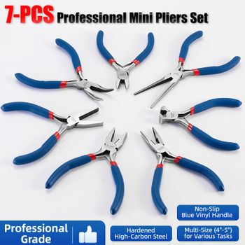 Juego de 7 Mini Alicates y Cortadores de Alambre - Para Joyería - Herramientas para Abalorios DIY, Juego de Alicates de Punta Fina para Manualidades y Reparaciones