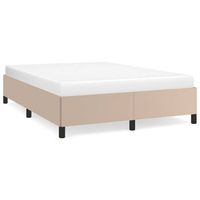 cama matrimonial  cama para adultos  estructura de cama cuero sintetico color capuchino 140x190 cm