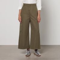 weekend max mara quiz cotton-drill trousers - uk 8