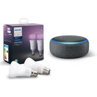 philips hue white  colour ambiance b22 bulb twin pack  echo dot 2018 - charcoal white