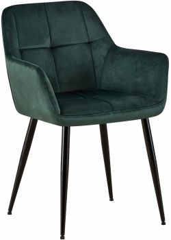Silla con asiento en terciopelo verde